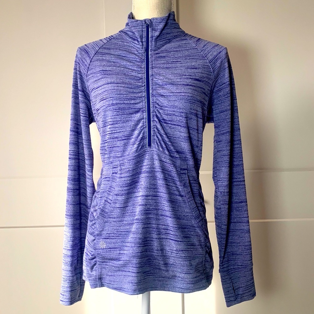 Athleta 1/2 Half Zip Top Long Sleeve Pullover Running Purple Marl Size Medium